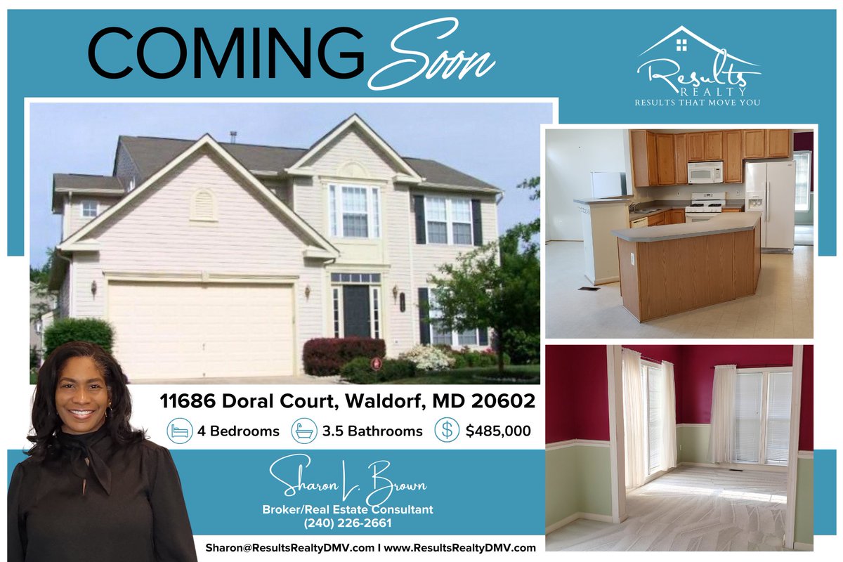 Call me today on 📲 (240) 226-2661 to schedule your private showing!

------

Connect with Us

Facebook - facebook.com/ResultsRealtyD…
Twitter - x.com/resultsdmv
Instagram - instagram.com/ResultsRealtyD…
Website - ResultsRealtyDMV.com

#ComingSoon #SharonLBrown #ResultsRealty