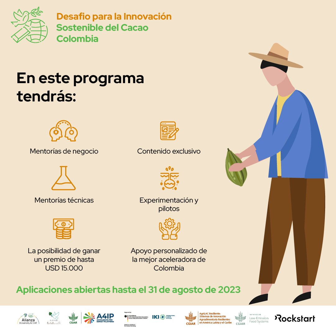 BiovIntCIAT_esp's tweet photo. ¿Quieres ser un agente de cambio en el sector cacaotero de Colombia? 🍫
Participa en el Desafío para la Innovación Sostenible del Cacao y accede a formación, mentoría, financiación y más. https://t.co/6lypB3Ruhc
#SLUS #AgriLACInitiative #MitigatePlusInitiative #A4IP @Rockstart https://t.co/bkZ8w4PaY4