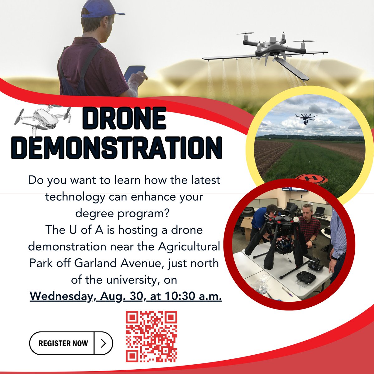 Hello, students! Take a look at this exciting opportunity! 😉😉
✨Attendees will have the opportunity to gain hands-on experience with drones and ask questions about potential career paths in this exciting field.
Register Now! tinyurl.com/hrbr7vun
 #drones #uark #engineering