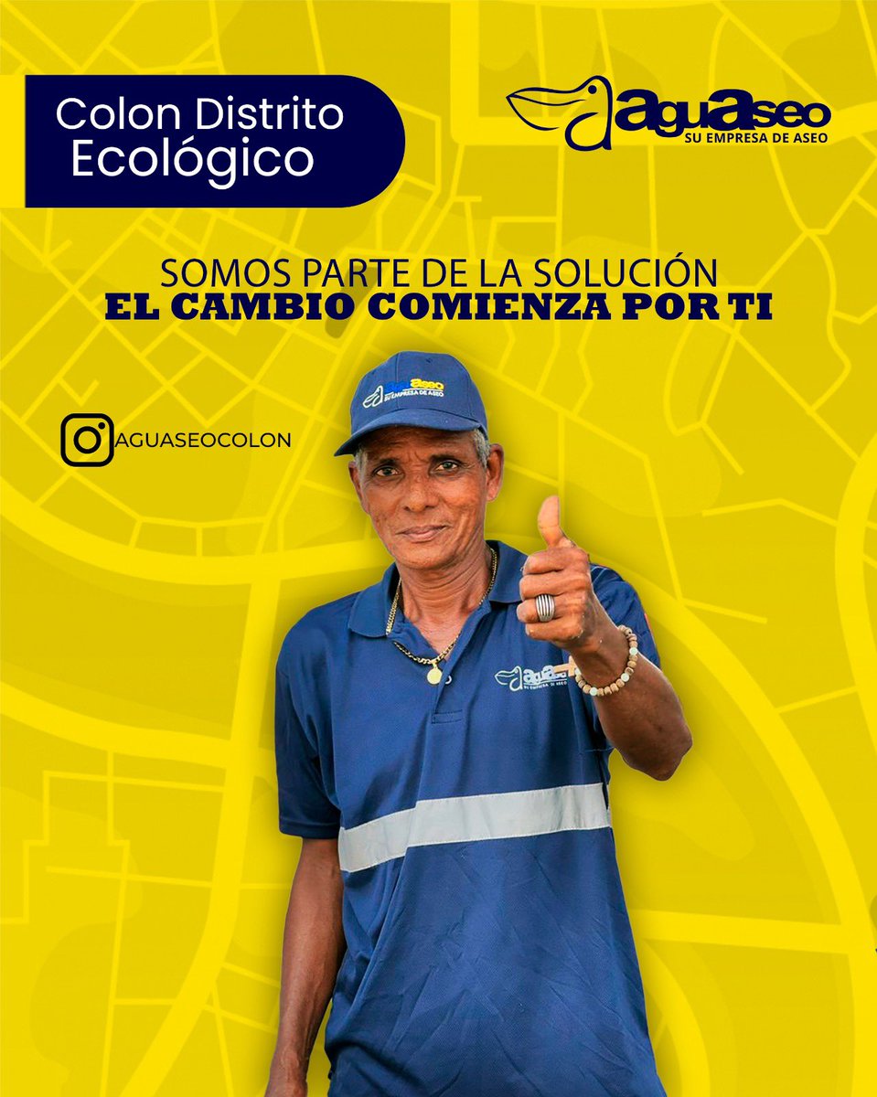 Te invitamos a sumarte para ser parte a la solución del aseo en el distrito de Colón. 

El cambio, comienza por ti. 

#SomosAguaseo