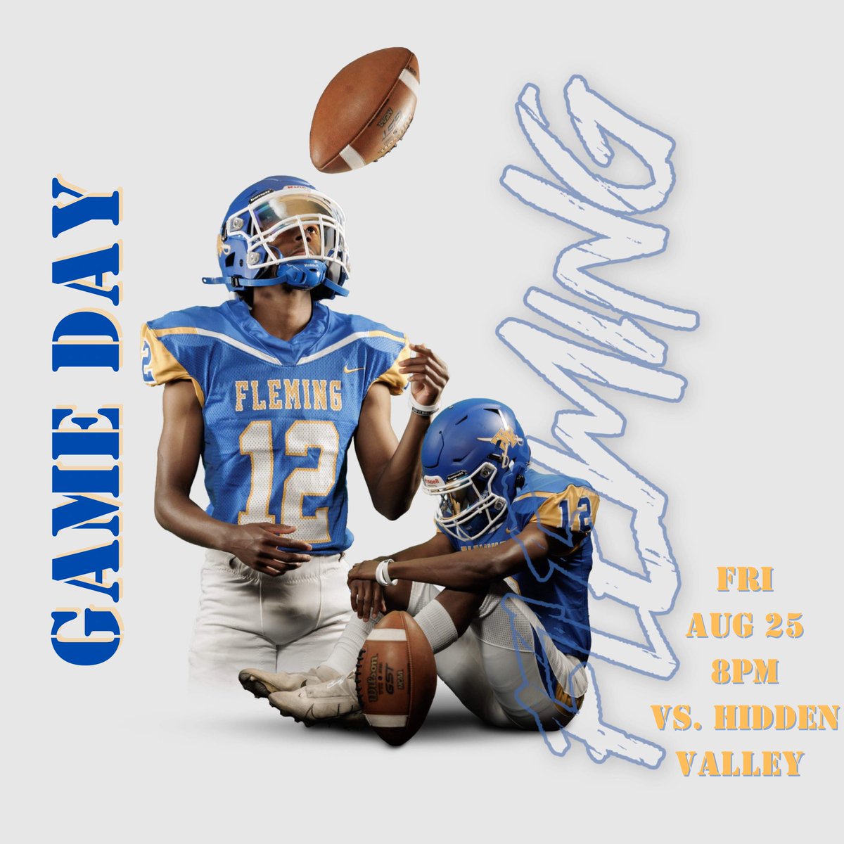 CoachNLeftwich's tweet photo. 🚨UPDATE🚨

🏈😤Week #1 is here! 

JV will play Hidden Valley at Bogle Stadium on Thursday, August 24 @ 7:00PM.

Varsity will play Hidden Valley at Home on Friday, August 25 @ 8:00PM.

Come out and support the Colonels🙌💯

1-0
ATTITUDE
#FlemingFootball https://t.co/FFrcMRPQ1J