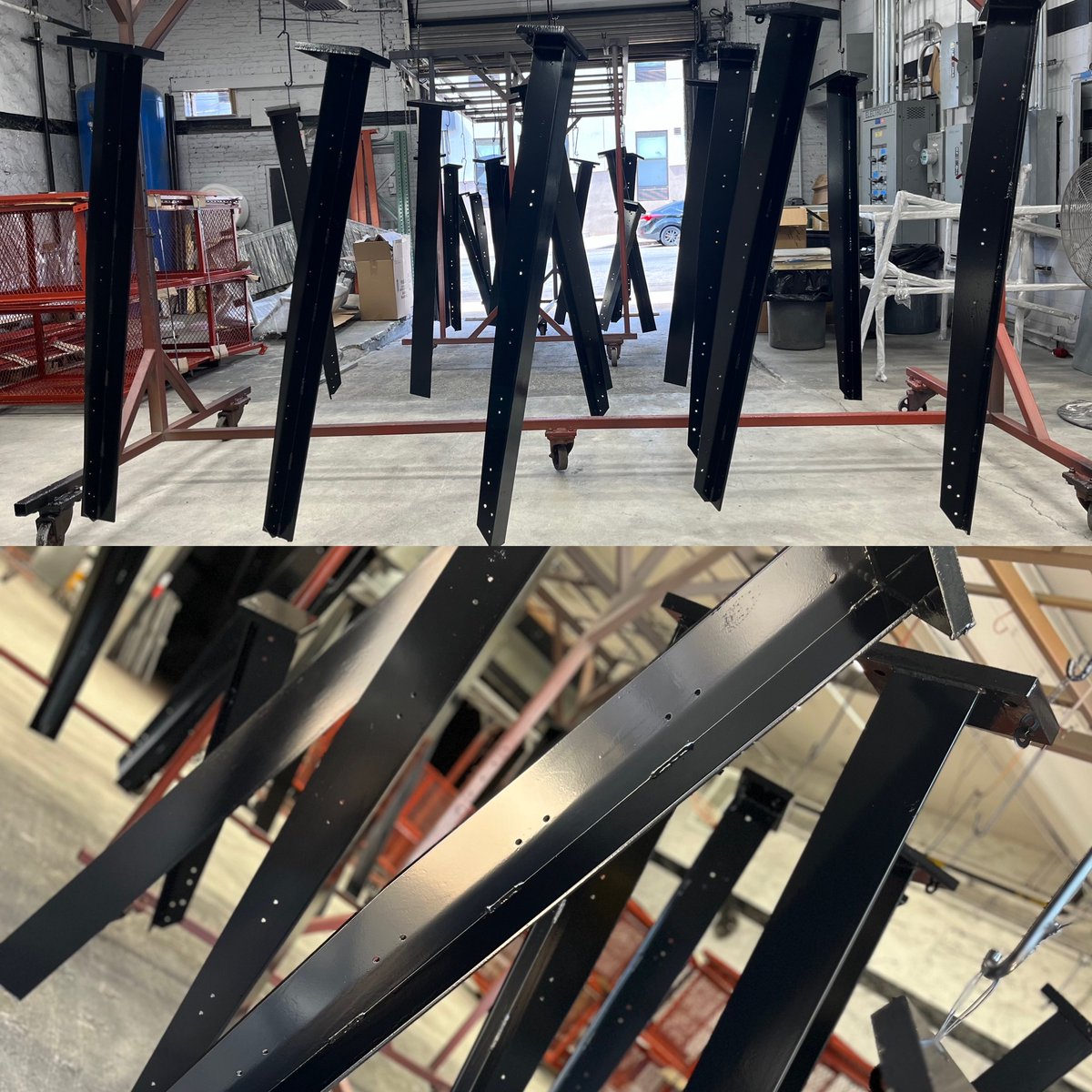 Golden hour 🌞🌒
These posts will be a delightful addition to a NYC park soon! 

#sandblasting #powdercoating #bronx #newyork #nyc #newjersey #connecticut