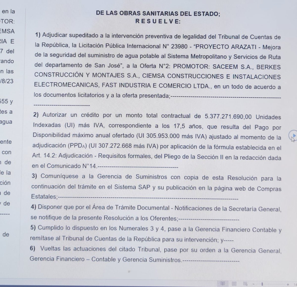 juanceretta's tweet photo. ⚠️ El Proyecto Neptuno-Arazatí cuyo costo máximo anunciado por el gobierno era de 210 millones de dólares, acaba de ser adjudicado por más de 800 millones de dólares 💰💵👇👇👇👇👇👇👇👇👇👇👇👇 https://t.co/STEnizH99C