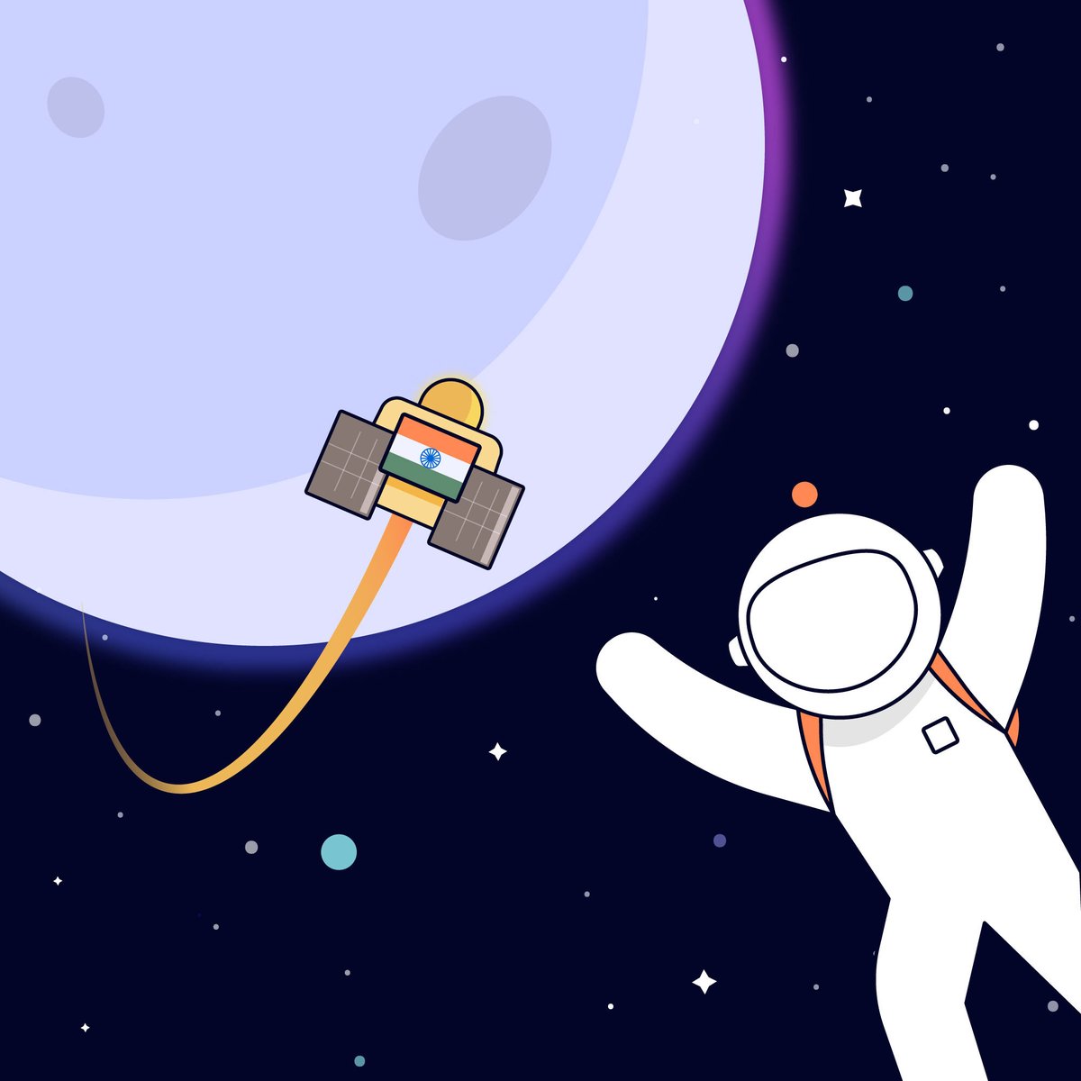 getpostman's tweet photo. Congratulations to India and the @isro for landing its #Chandrayaan_3 spacecraft near the moon’s south pole! 🚀🌕 🇮🇳 https://t.co/OKlc4OQCl5
