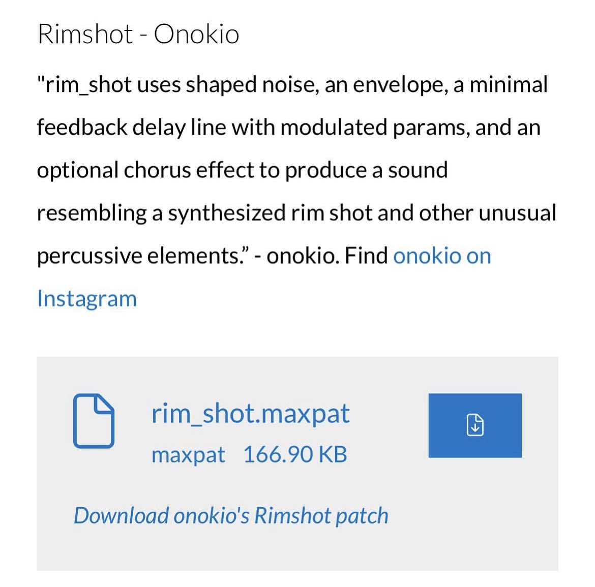 _onokio_'s tweet image. In backing up this “rim_shot” patch on my lunch-break I became a little carried away with experimenting again... 

What a treat to be commissioned by @cycling74 for their “Collaborative Drum Kit : Part 2”, you can download this patch and many more:
bit.ly/3YTsUoI
#maxmsp