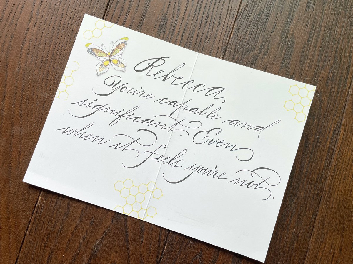 nibsandscripts's tweet image. One of the whys I took up calligraphy: turning something ordinary into the extraordinary.

Handwritten notes always add a personal touch, but having it done with calligraphy elevates that experience. 

#snailmail #torontocalligrapher #torontocalligraphy #handwrittencalligraphy