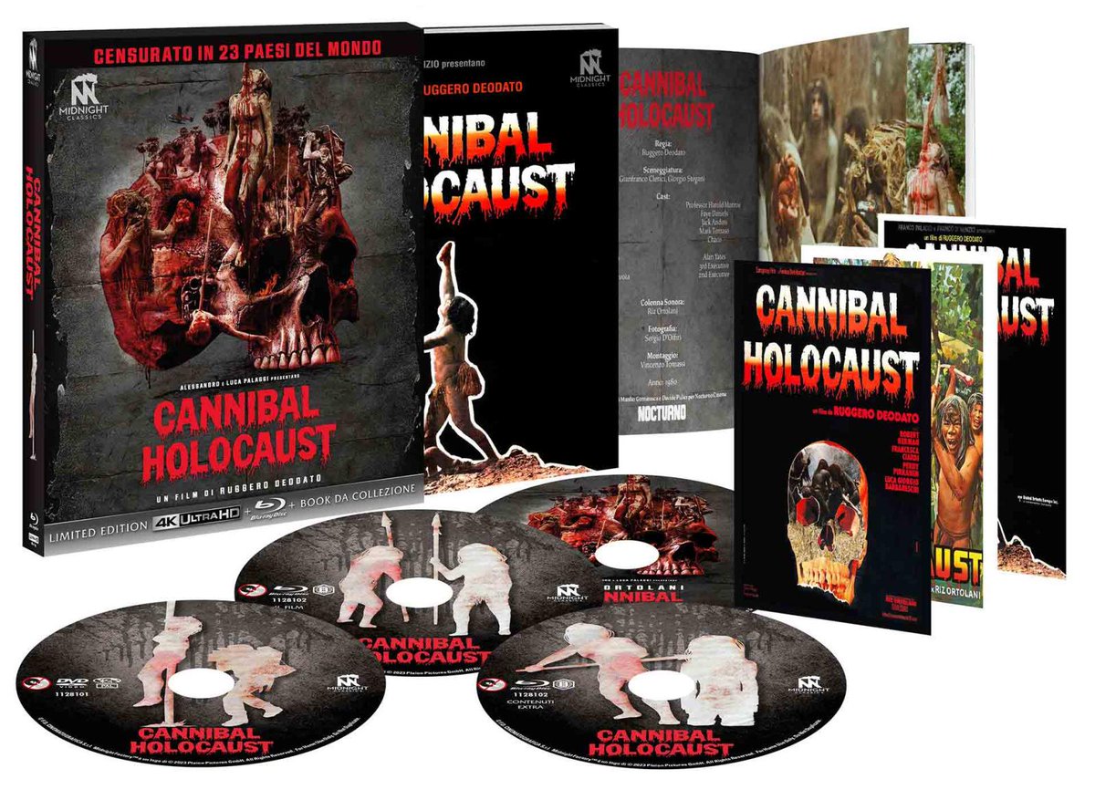 disc_connected's tweet photo. ***ANNOUNCEMENT***
Coming on September 28th on #4K in Italy from @PLAION exclusive #FanFactory site as part of their #MidnightClassics Collection: #CannibalHolocaust (1980)!
The film censored and banned in 23 countries of the world for the first time in uncut version in 4K. https://t.co/R9BGOtO91y