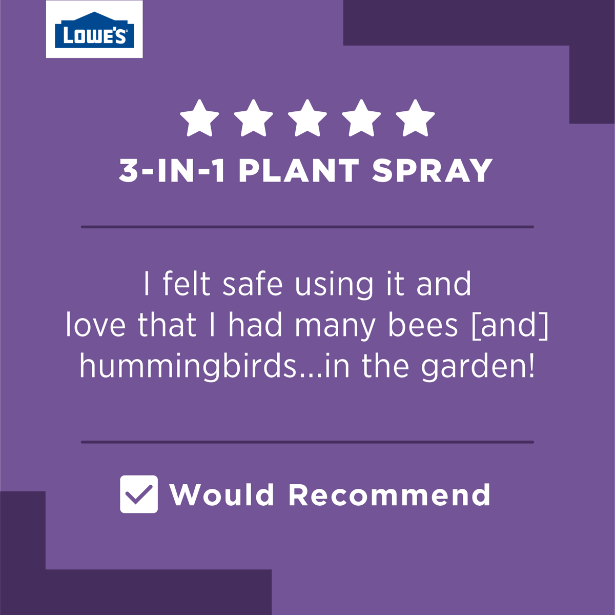 We love seeing your gardens 💚 

Check out what this @lowes customer had to say about Earth's Ally 3-in-1 Plant Spray!