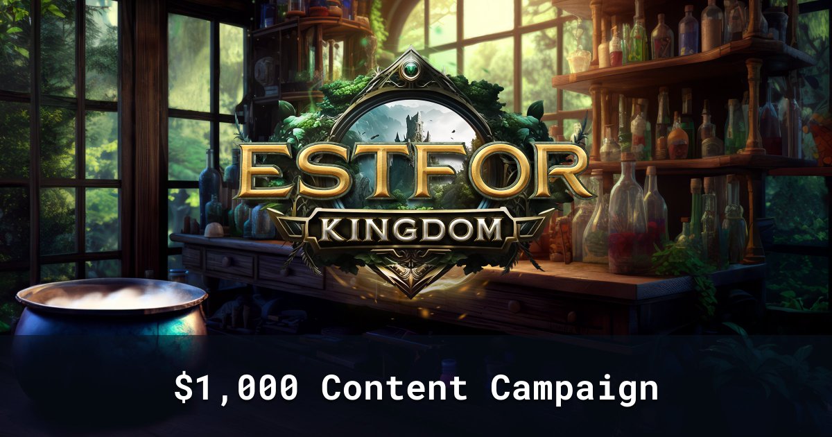 HalscionRose's tweet photo. Are you a content creator (videos, reviews, art, threads) interested in on-chain / web3 gaming?
New onchain game @EstforKingdom is funding a $1,000 content campaign leading into their full launch (Friday)! ⚔️
Prize $ breakdown below👇, all prizes go to creators💰
#EstforLaunch