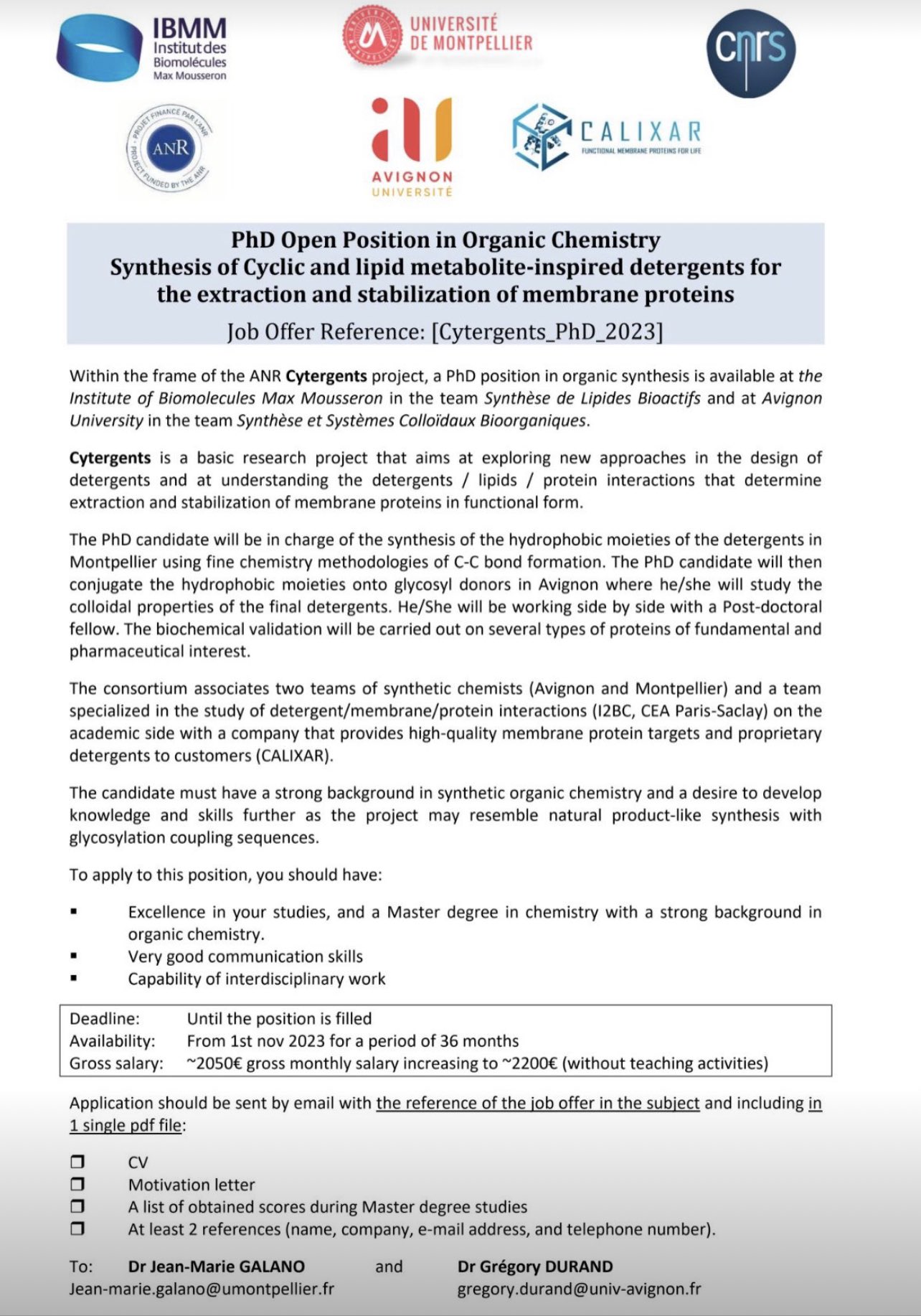 phd open position chemistry