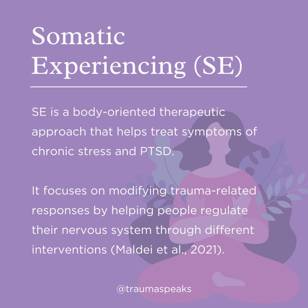Somatic experiencing is a body-oriented therapeutic approach that helps treat symptoms of chronic stress & PTSD. This therapeutic approach has been found to be successful in reducing symptoms of stress & anxiety. 
 #mentalhealth #somaticexperiencing #mentalhealthmatters