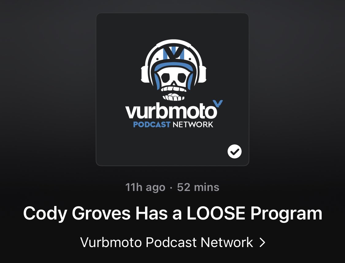 The best look into the real world of being a motocross privateer Cody Groves on the @vurbpodnetwork @codygroves315 @vurbmoto podcasts.apple.com/ca/podcast/vur…