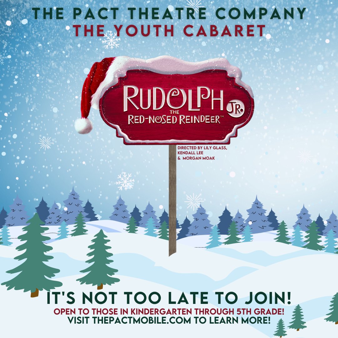thePACTmobile's tweet image. It is not too late to join us for Rudolph The Red-Nosed Reindeer Jr! Filled with holiday hits like "Rudolph the Red-Nosed Reindeer" and "A Holly Jolly Christmas, this is sure to be an adventure that teaches us that what makes you different can be what makes you special. 🎄🎅🏽