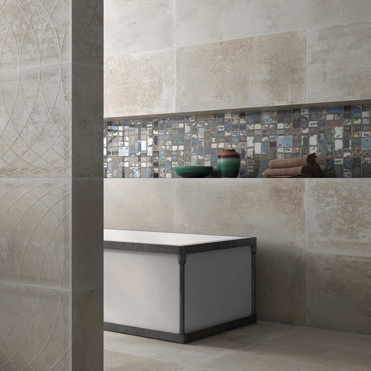 tileofspainusa's tweet photo. #TileTrend: Spanish tile manufacturers are building complex glazed surfaces by putting a single piece of tile through the kiln three to four times. This repetitive firing process conceives a multi-surface finish that is simply breathtaking. https://t.co/tb3LaskDlV
