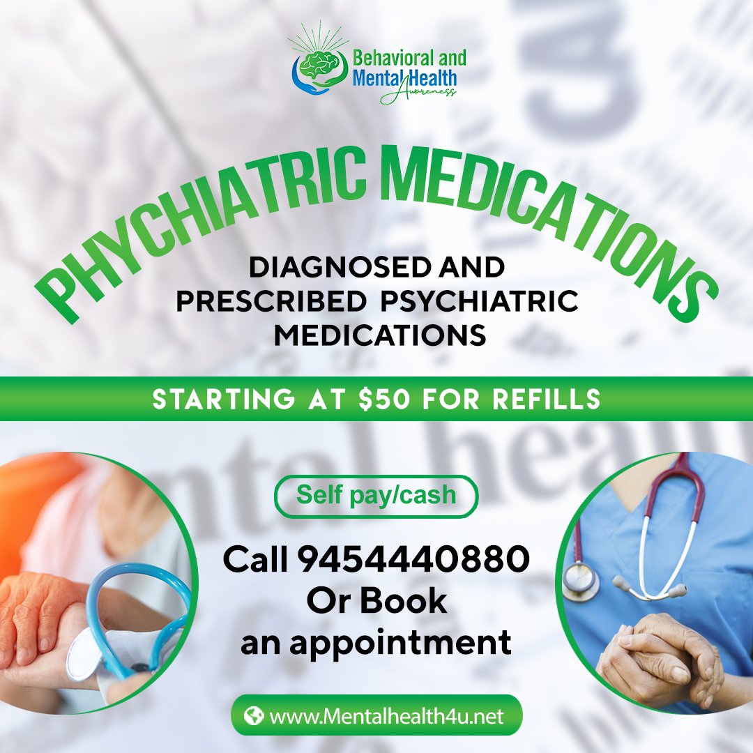 At Behavioral and Mental Health Awareness PLLC, we're dedicated to providing support.🌟💊
.
𝑳𝒆𝒂𝒓𝒏 𝑴𝒐𝒓𝒆 👉🏻 mentalhealth4u.net
.
.
#MentalHealthMatters #PsychiatricMedications #AffordableSupport #WellnessJourney #AccessibleCare #RefillOptions #SelfPay