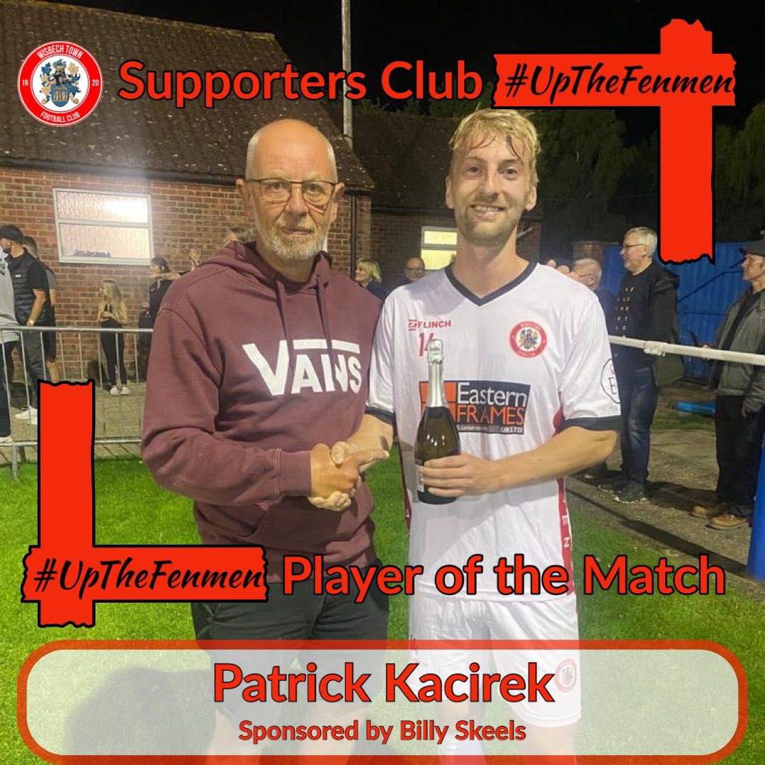 PLAYER OF THE MATCH

The Supporters Club player of the match in last night’s 3-1 defeat to Boston Town was Pat Kacirek.

Pictured with Club member Dave Rawson.

Pat is kindly sponsored by Billy Skeels. 

#UpTheFenmen