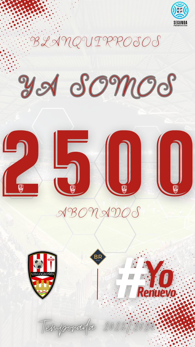 BR__Design's tweet image. 𝐁𝐥𝐚𝐧𝐪𝐮𝐢𝐫𝐫𝐨𝐣𝐨𝐬!! 🤍❤️

🤍❤️ 2️⃣5️⃣0️⃣0️⃣ 🤍❤️

#YoRenuevo | #UDLogroñes