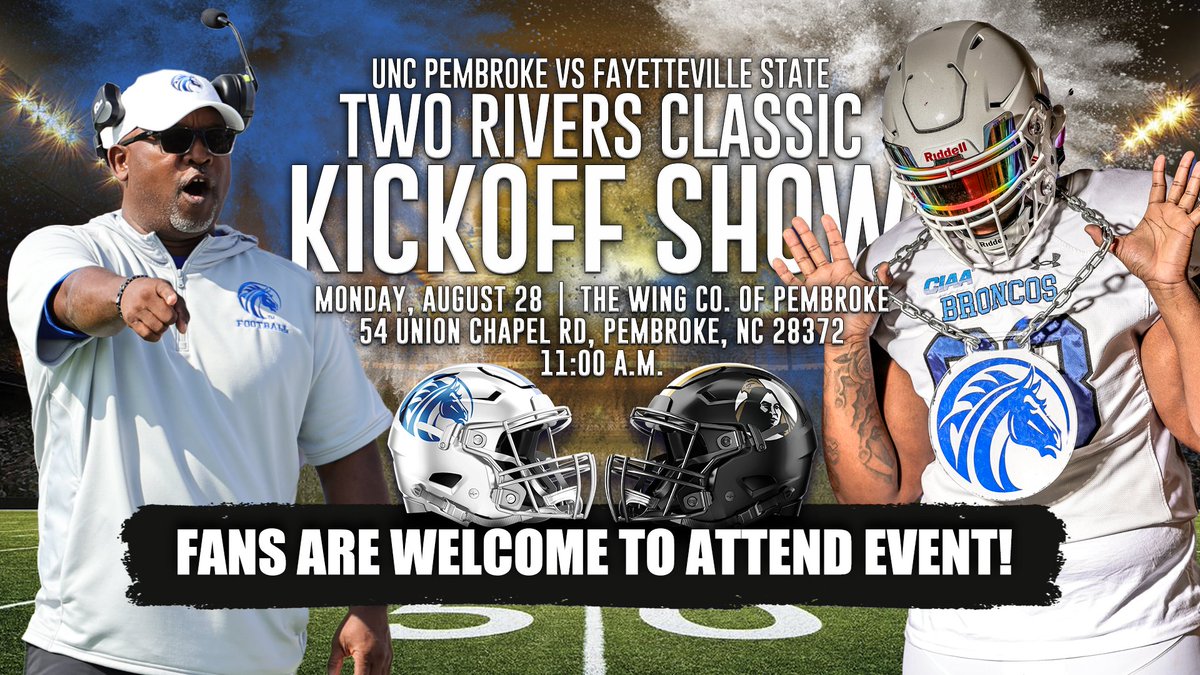 Two Rivers Classic Kickoff Show is open to the public on Monday, August 28. fsubroncos.com/news/2023/8/23…