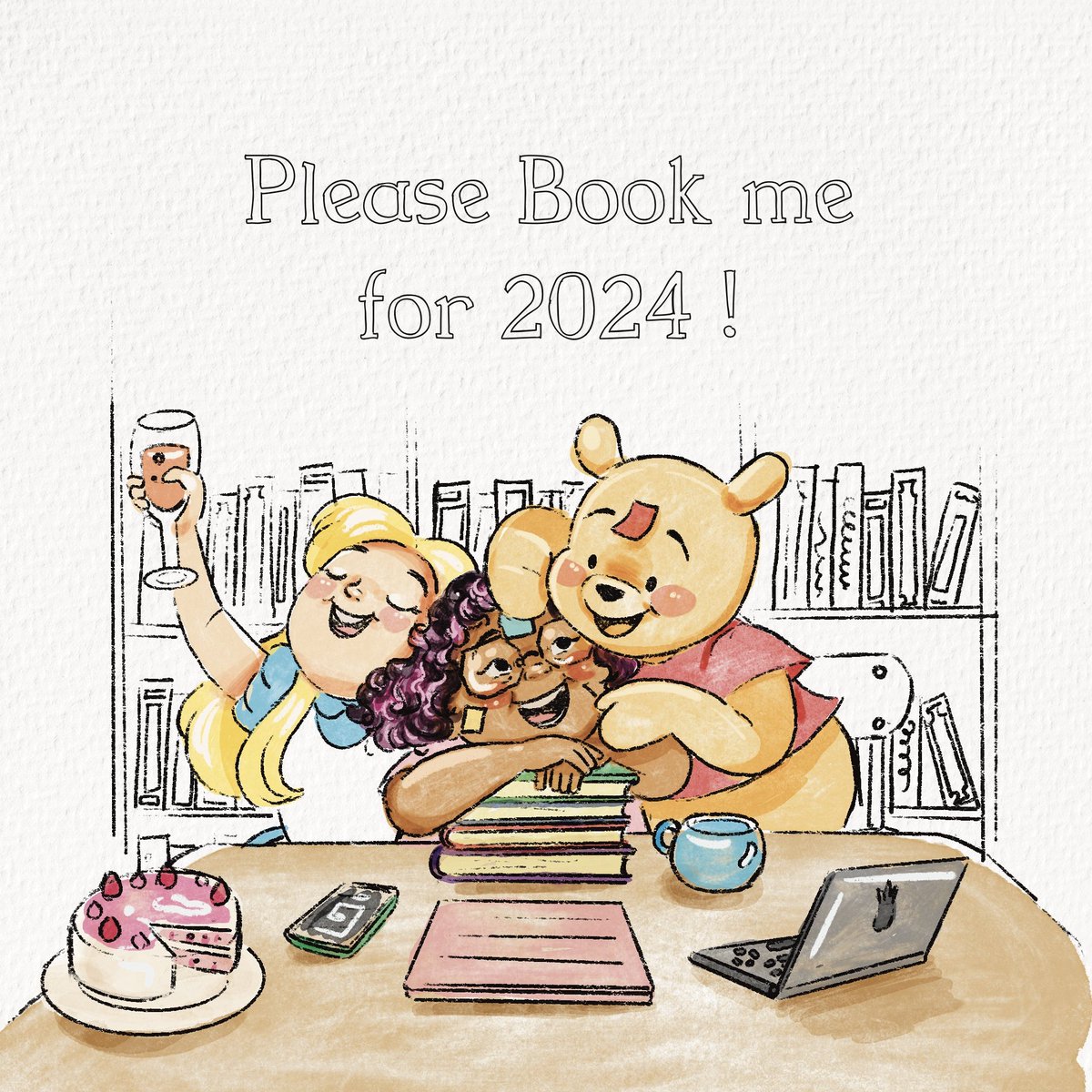 I thought it would be useful to put this out here as we're approaching Xmass 😅😊 Please feel free to contact my agency @advocateart01 to book me for 2024. I'd love to work on more fairy tales and classic books next year, crossing fingers 💛✨ So thankful for everything 🙏🌻