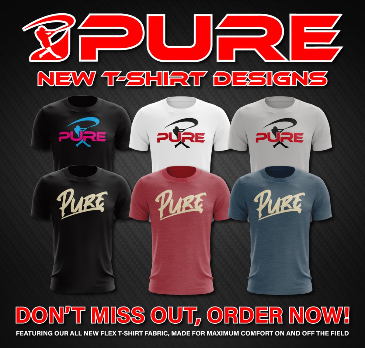 👕 Elevate your style with **NEW T-Shirt Designs** from Pure Sports Technologies! 🔥 Choose from sleek options that embody excellence on and off the field. Join the movement today! 🌟🥎  #SportsFashion #slowpitch #pureis4thepeople #swingpure #softball #purefire