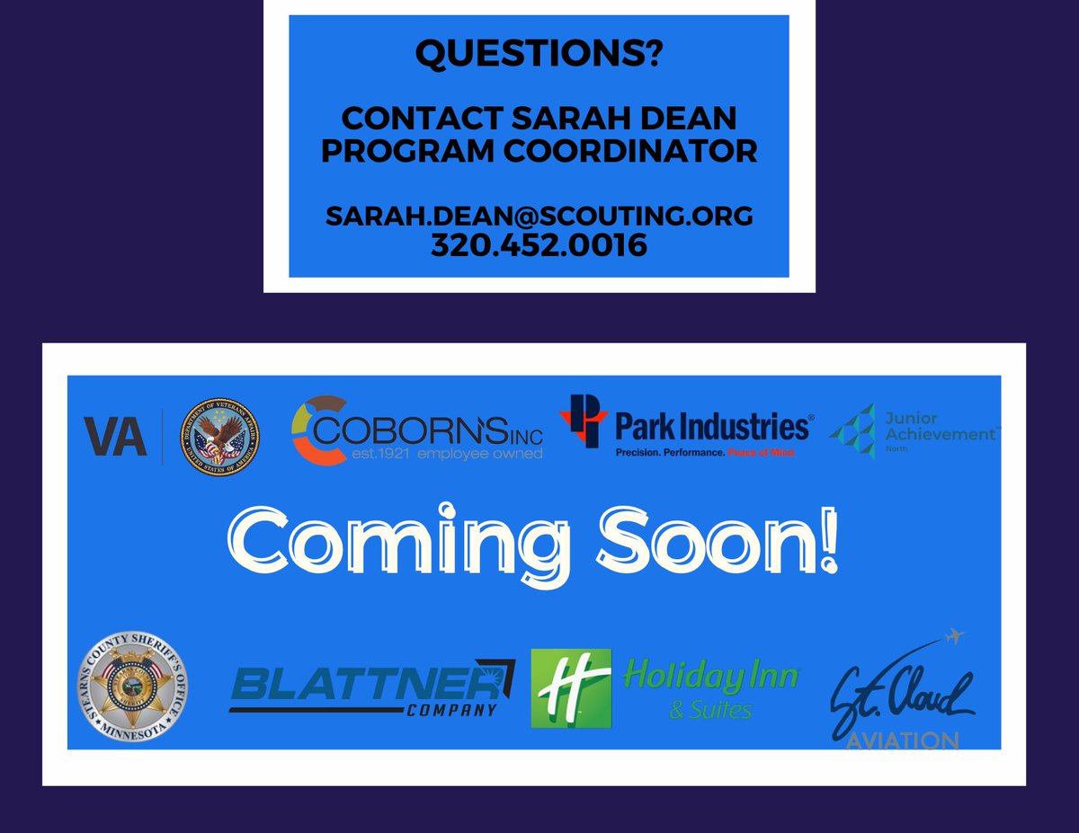We are giving new focus to our Exploring program by  creating posts in new career fields in partnership with EPIC &amp; the United Way of Central MN.

We would love for you to join us to learn more about our program &amp; upcoming Exploring experiences.

Please use the QR code to RSVP.