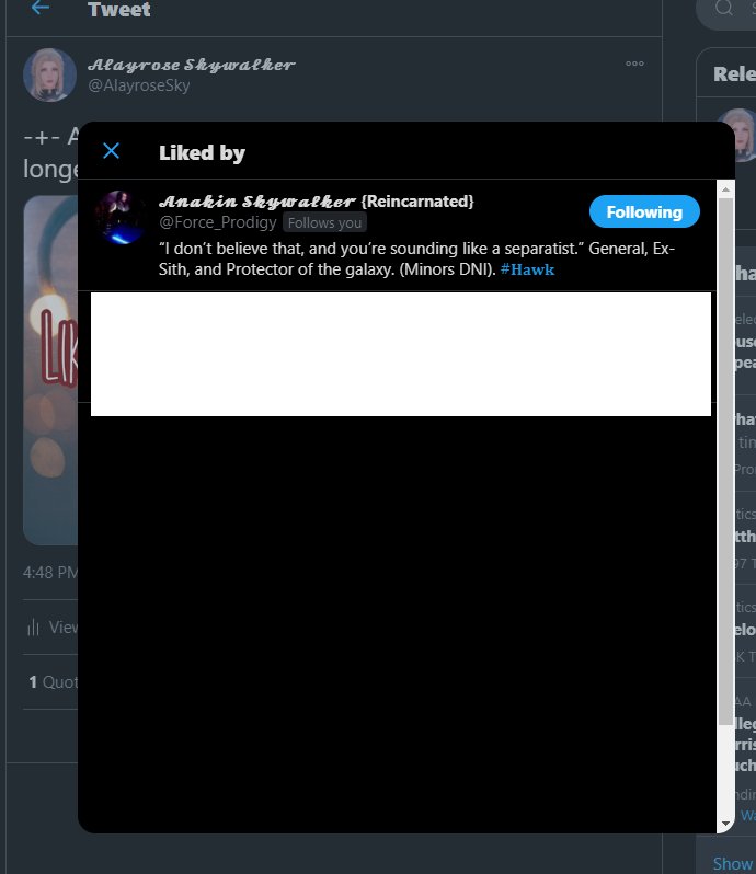 AlayroseSky's tweet photo. ㅤ
ㅤhttps://t.co/V0Iwa3g2fC
While I'm not active rly at the moment. Once more tacking onto this with my own screens of Zeus's bullshit with me. First is him liking both a ship call, and a seductive Sunday on Anakin. Alayrose is an oc that is Anakin's *sister* + https://t.co/1bS0rhGSBJ