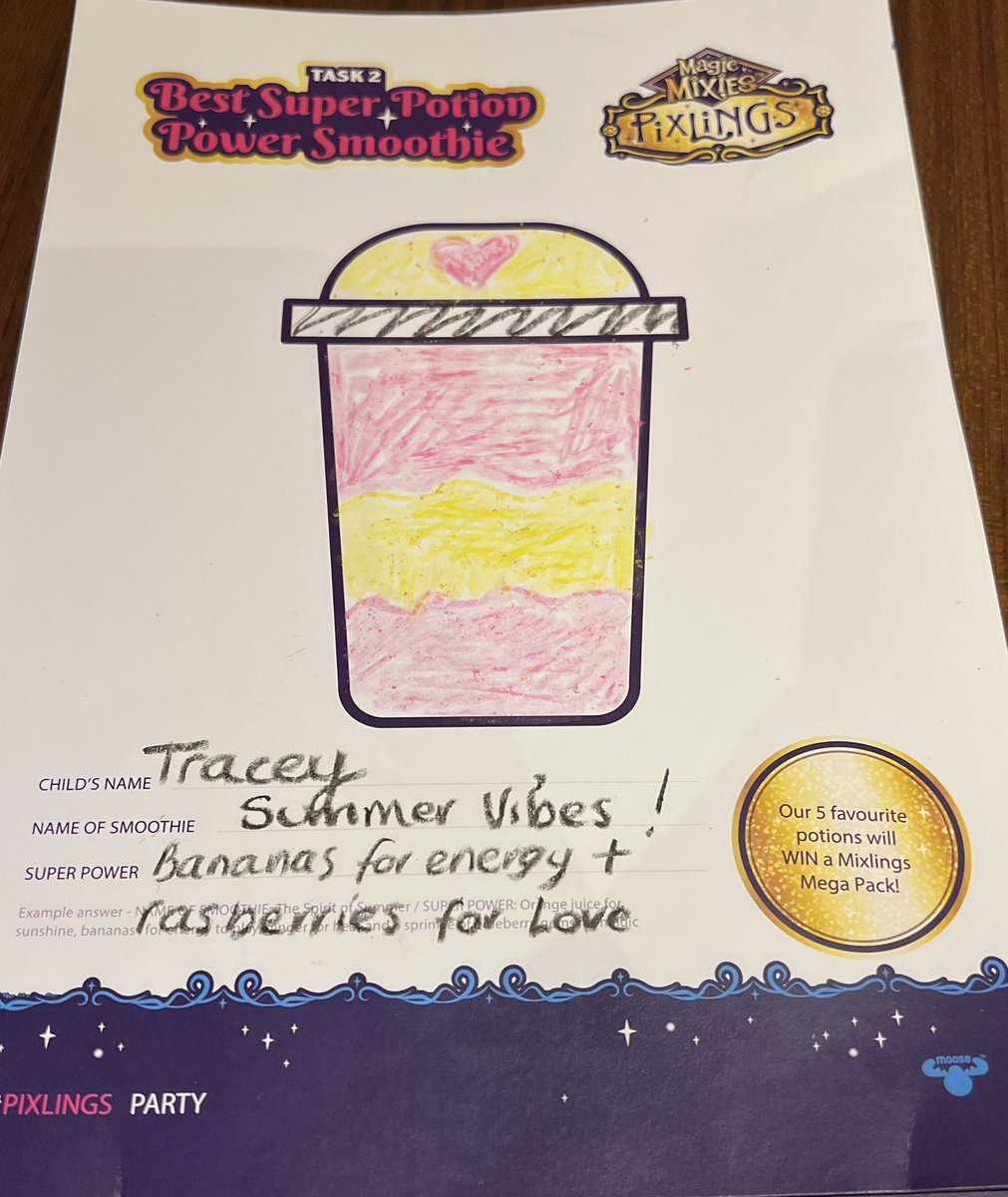BeckySnowden2's tweet photo. #pixlingsparty #comeround #supermoosetoys Super potion power smoothies for our pixling party 🧚 https://t.co/NIFB0SJSO7