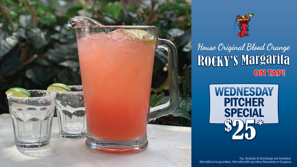 RockinBajaGL's tweet photo. The only thing that could improve this day is a Pitcher of Blood Orange Margaritas. #FACTS!! We offer’m up on Special on Wednesdays too! https://t.co/dV0MIgBnIU https://t.co/LKOrkiv9eY