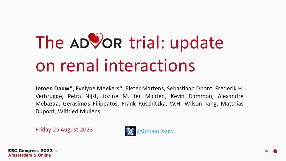 Want to kick off your #ESCCongress with a blast?
 
Come join us and find out all about renal function and acetazolamide from the  #ADVOR trial!

📋 Clinical trial updates on #heartfailure
🗓️ Friday 25th 
⏰ 8:30-10:00
🏟️ Hub Rembrandt

esc365.escardio.org/ESC-Congress/s…

#ESC_HFA @escardio