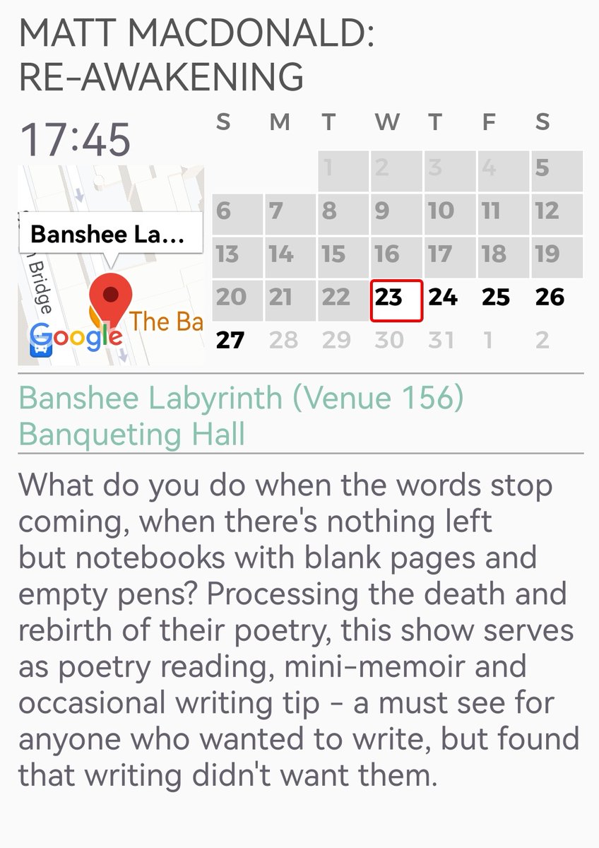 NevermoreHorror's tweet photo. Another @TheFreeFringe Banshee crew. Catch @MattMacPoet sharing his poetry. Tender, thoughtful and beautifully told. A lovely way to spend an hour https://t.co/QXow86w8DT
