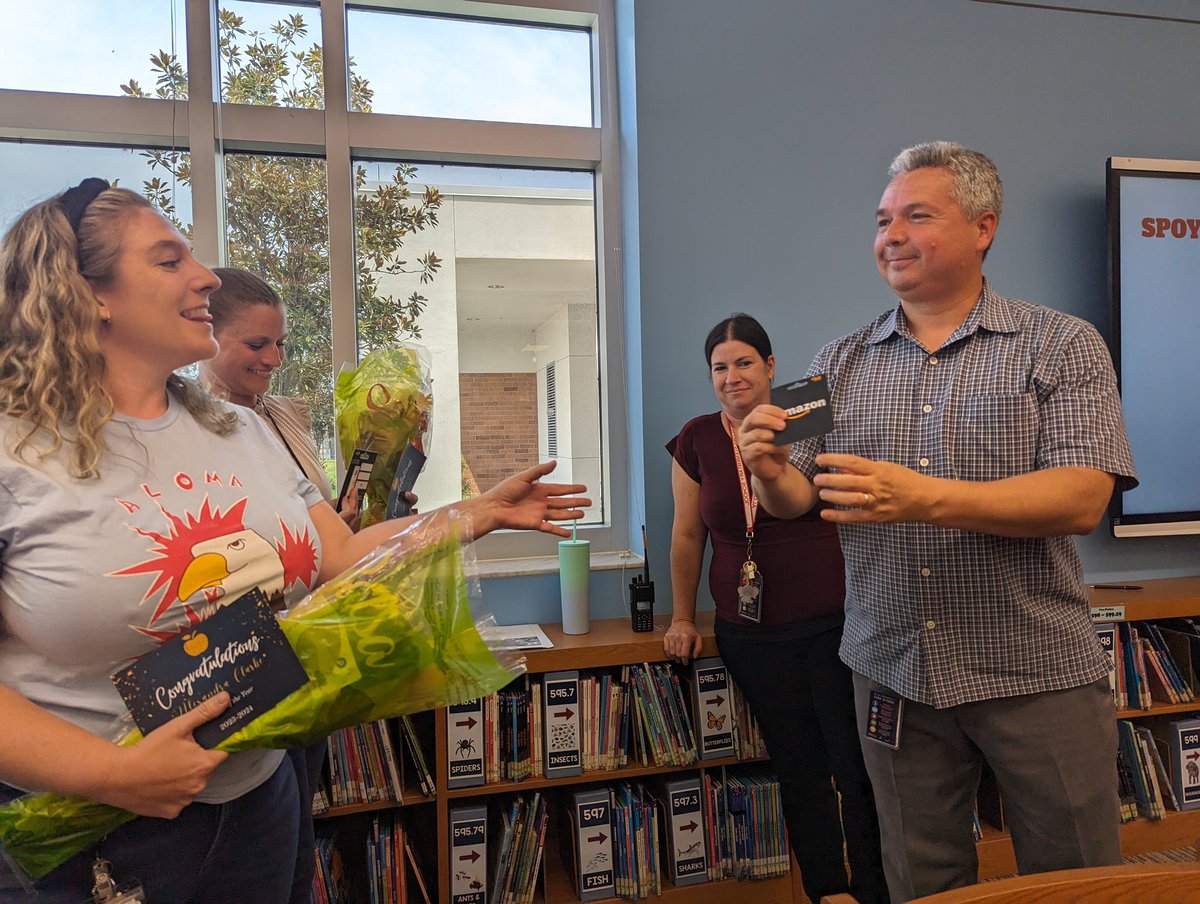 Congratulations to SPOY, Sarah Giesler, and TOY, Alexandra Clarke!  They’re proudly representing Aloma Elementary at the Stellar Awards in February.  #ocpsstellarnominee