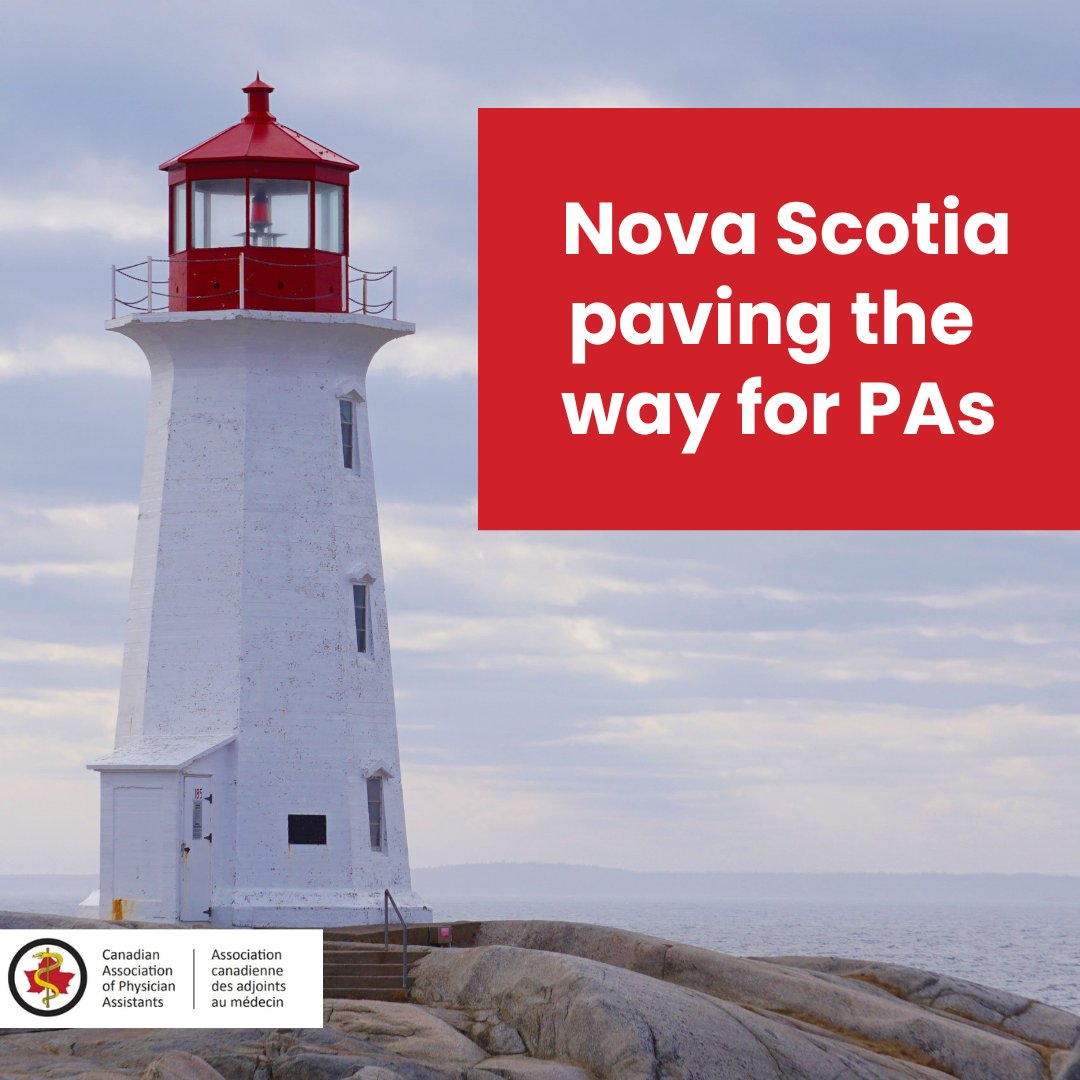 Fantastic news! Nova Scotia becomes first province in Canada to launch a pilot that could create framework to allow for financial sustainability of the PA profession!

Read more: doctorsns.com/contract-and-s…