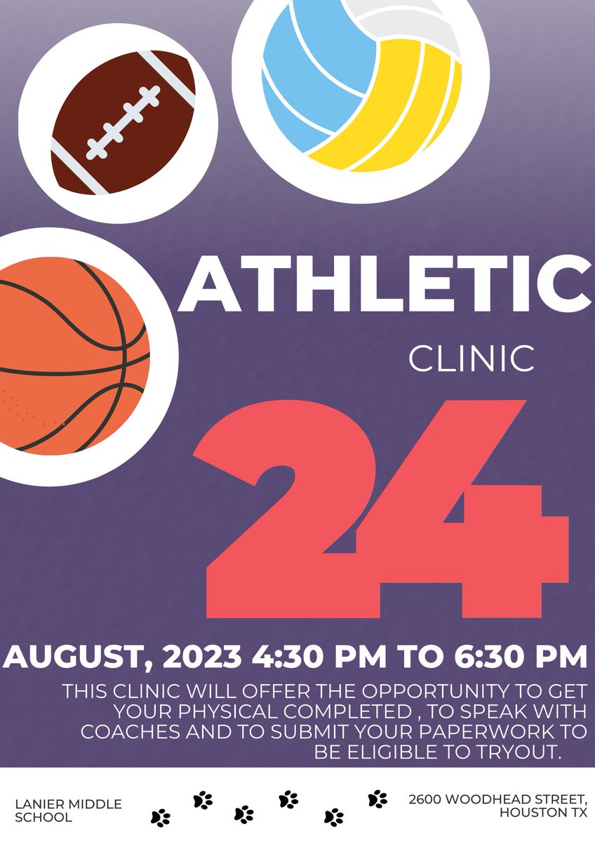 PurplePups's tweet photo. Don't forget athletic physicals will be tomorrow Thursday August 24th from 4:30-6:30pm. https://t.co/dffKpXLqX0