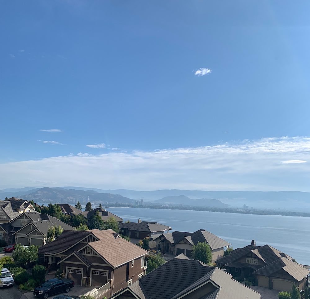 Travel Ban lifted in most areas of BC.  Photo below of West Kelowna looking toward downtown - Aug 23rd at 8:50am. Check out our blog. golfblog.bcgolfguide.com