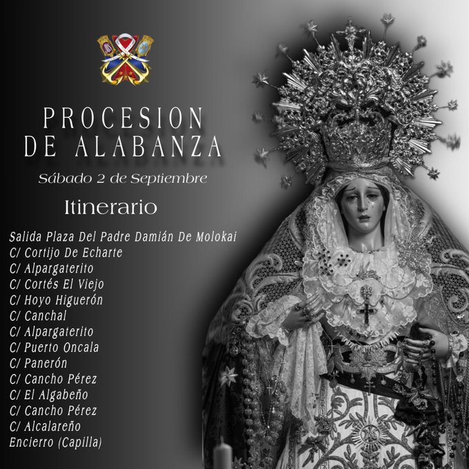 VaralCofrade's tweet photo. Procesión de Alabanza 

Oh Señora nuestra, alberga en nosotros 
gloria y alabanza hacia nuestro Señor.

#visperasMLG/@hdaddesanandres https://t.co/Q7PQfjC0A4