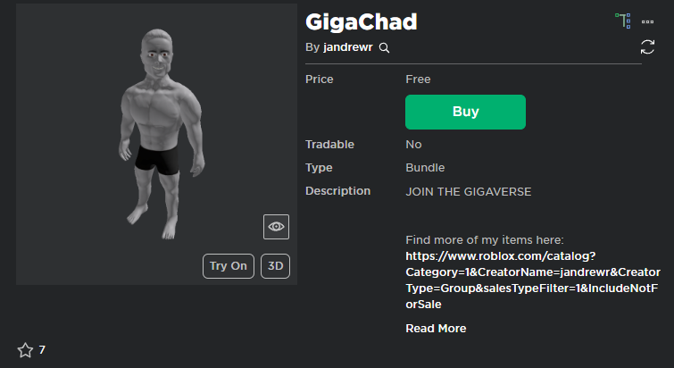 giga chad 3 - Roblox