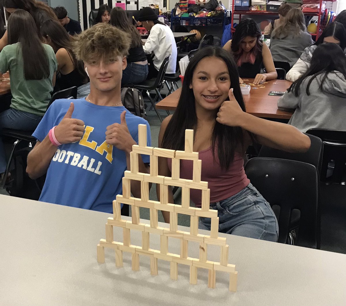 BCHSFCS1's tweet photo. FCS in Action! Pyramid Jenna Tower Challenge! #bched #bchspride @landen_harvey08 https://t.co/DBdNce7QUd