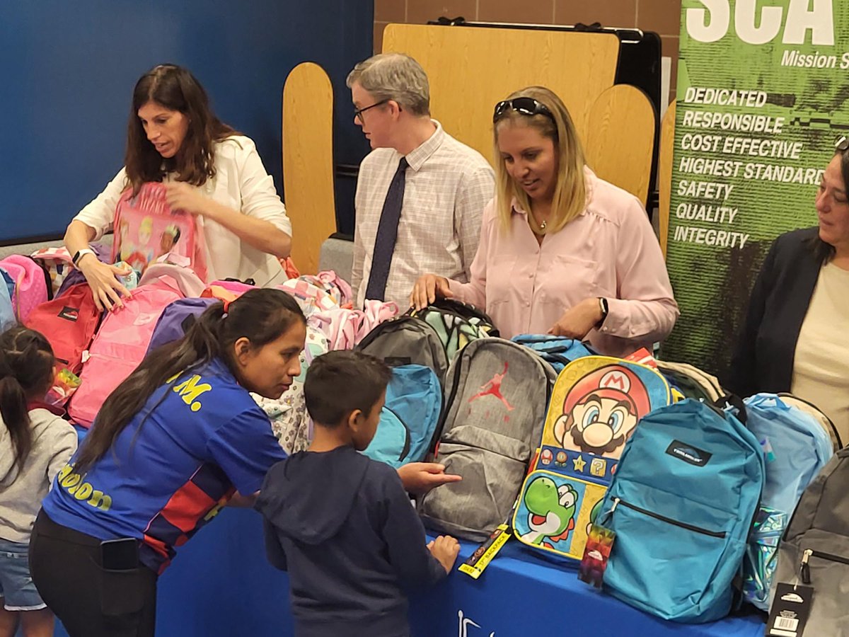 NYC_SCA's tweet photo. An amazing day @ps155d4 as President &amp; CEO Nina Kubota &amp; SCA staff deliver donated backpacks &amp; school supplies to our future leaders. A sincere thanks to Principal Torres and the entire PS155 community for letting us be a part of your carnival to welcome students back to school. https://t.co/YuZhRKw050