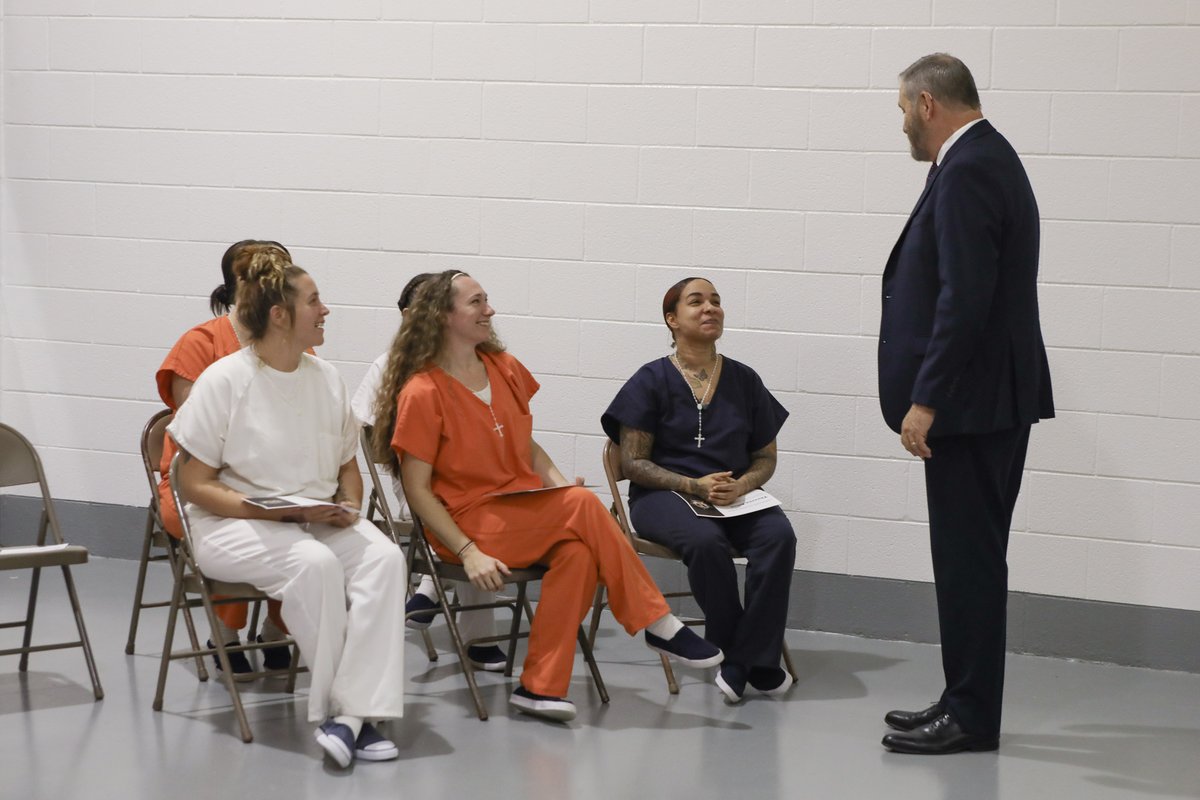 OhioAG's tweet photo. Today in Sandusky County, AG Yost delivered remarks at the IGNITE graduation ceremony. The IGNITE program is a vital step towards inmate rehabilitation and recidivism reduction. Congratulations to all the graduates on this remarkable achievement! https://t.co/yrx3kSSgfg