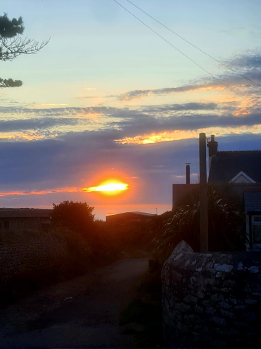 gnome_alice's tweet photo. Evening walk
From #Boscean looking down the #Kenidjack Valley to the sun dipping towards the #Atlantic
Northwards, a sample of the strange cloud formations.
Almost home,a last look seaward.
#Lannust
#Kernow https://t.co/mzigp3aTDY