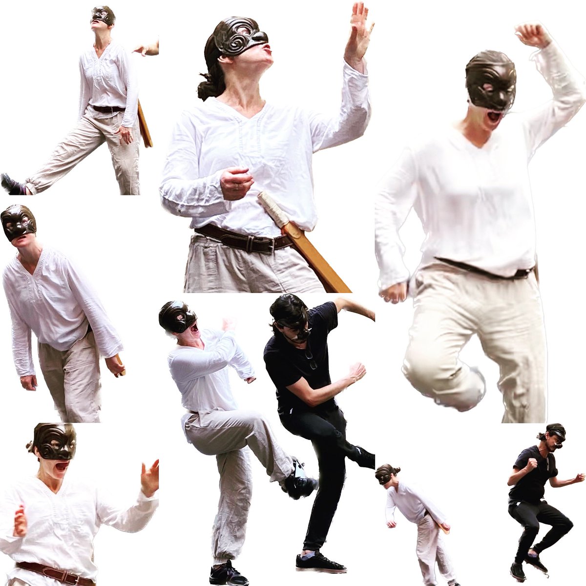 learningmasks's tweet image. Cheryl has spent the past month in Italy honing, polishing, revisiting characters with @commediabyfava. Tomorrow at 9pm in Teatro San Prospero, Reggio Emilia, Italy the finale canovaccio will be performed. Join us! È gratis!