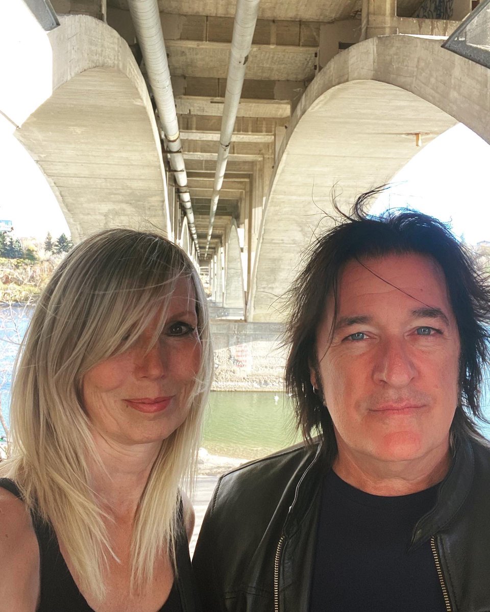 Here we are in the city of bridges doing our thing.   
We’ve got a new song coming out soon and we can't wait for you to hear it. 🎵🎸 
 
Any guesses on which bridge we are under?  🤔