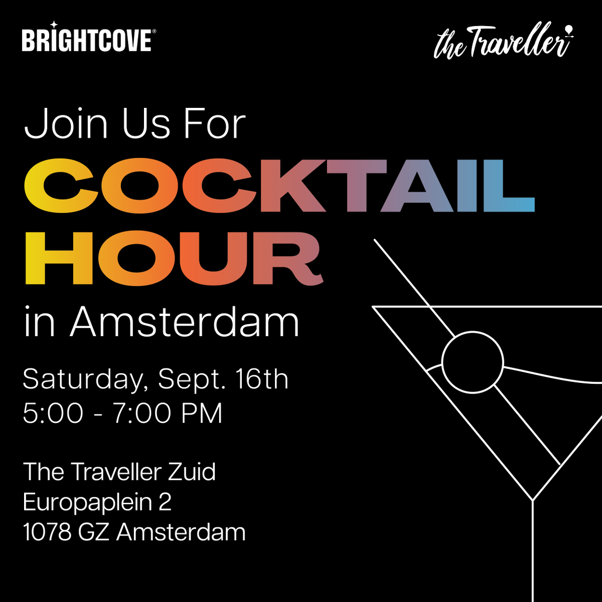 Brightcove's tweet photo. Secure your spot today and join us for a relaxing evening of networking, delicious cocktails, and hors d'oeuvres at the @IBCShow.
Don’t wait. Space is limited.
Register here: https://t.co/A2mWZne7Zb
#FullStreamAhead #Streaming #IBC2023 https://t.co/HlzIQGLWZW