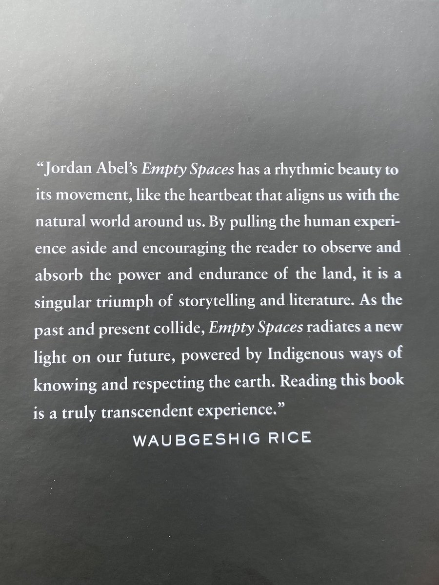 Jordan Abel’s new novel EMPTY SPACES will be out next week. It’s a masterpiece. Reading it felt like a once-in-a-lifetime experience.