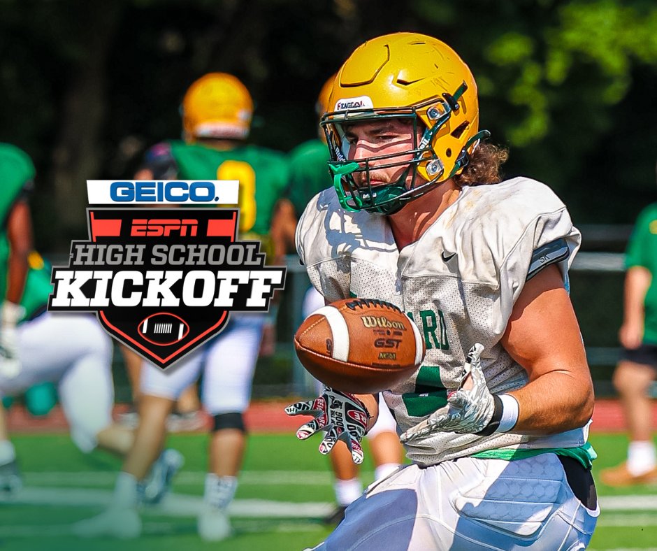 The Eagles will be on @ESPN at 1 p.m. this Sunday against MD powerhouse @olgchs! 🏈 🙌 📺 Tune in or join us at Lakewood Stadium. Free entry for kids in grade 8 and below! Our new Kid Zone opens at 11:45 a.m. with games, face painting, and prizes! 👏