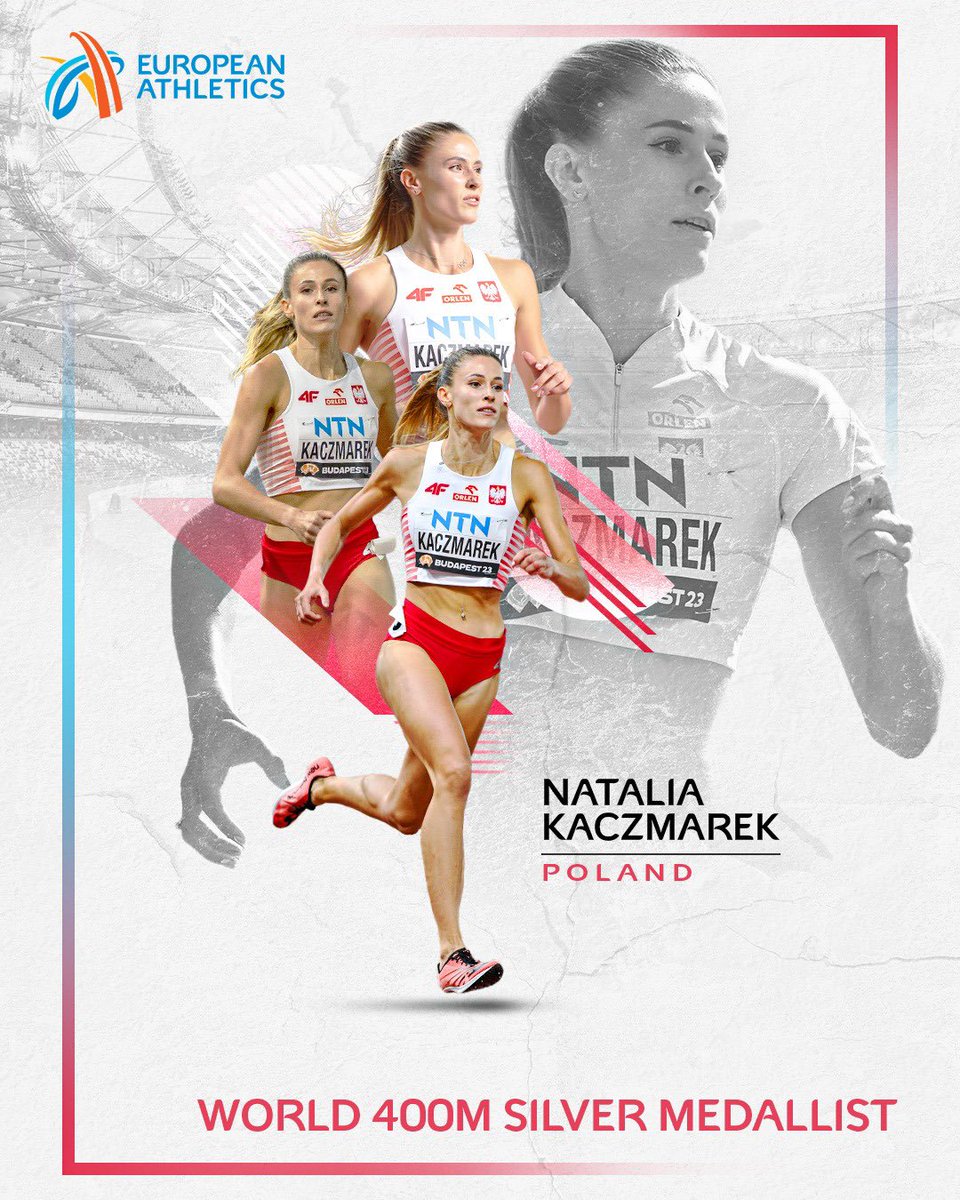 EuroAthletics's tweet photo. Silver in the 400m for Natalia Kaczmarek 🇵🇱 at the #WorldAthleticsChamps! 🥈

And she becomes the first Pole since Irena Szewinska at the 1976 Olympics to win a global 400m medal! 🙌 https://t.co/91xOaCVMVr