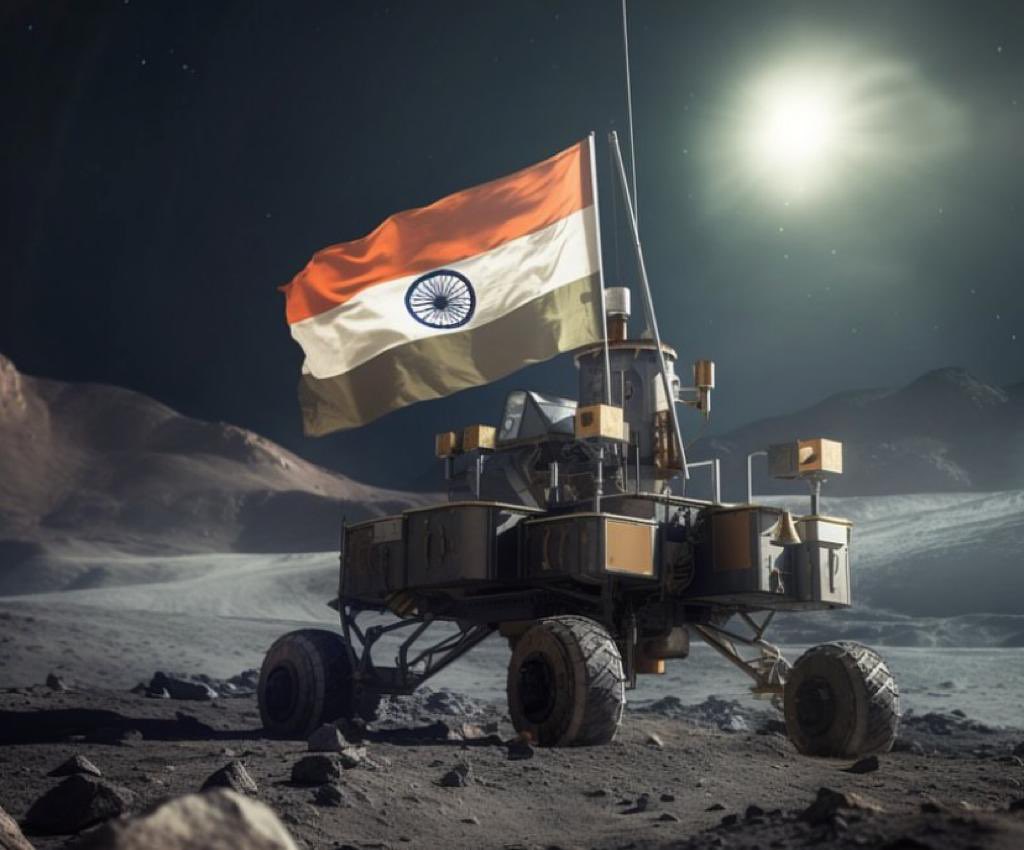 TwitRaHulK's tweet photo. #IndiaOnTheMoon #ISRO #Chandrayaan3 #VikramLander #PragyanRover 
✌️Proud Indian 🇮🇳🇮🇳🇮🇳 https://t.co/wxxd10xW7D