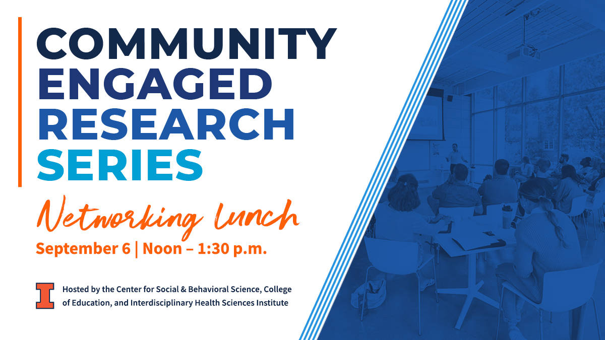 Illinois IHSI (@illinoisihsi) on Twitter photo Connect with #Illinois community-engaged researchers at a networking lunch on Sept. 6 to:
🔶Build university & community relationships
🔷Identify common goals & challenges in community-engaged research
🔶Share experience and resources
Register by 9/1: redcap.healthinstitute.illinois.edu/surveys/?s=MD8… Connect with #Illinois community-engaged researchers at a networking lunch on Sept. 6 to:
🔶Build university & community relationships
🔷Identify common goals & challenges in community-engaged research
🔶Share experience and resources
Register by 9/1: redcap.healthinstitute.illinois.edu/surveys/?s=MD8…