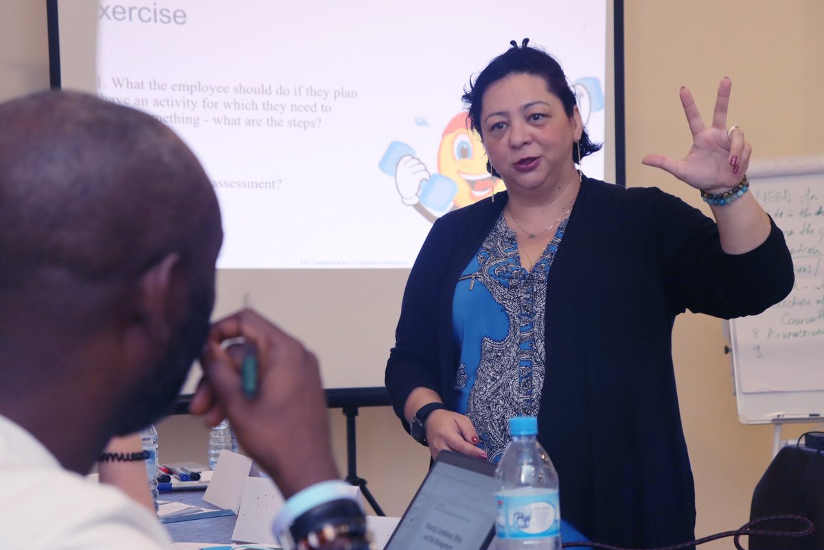EAI_Nigeria's tweet photo. Equal Access International (Nigeria) Day 3 of Management, Compliance, Ethics and Risk Management training.
Group exercise by participants.
Facilitated by Valentina Justice, Chief Finance Officer Equal Access International.
#equalaccessinternational #securingnigeriancommunities https://t.co/kAfmrNdGdG