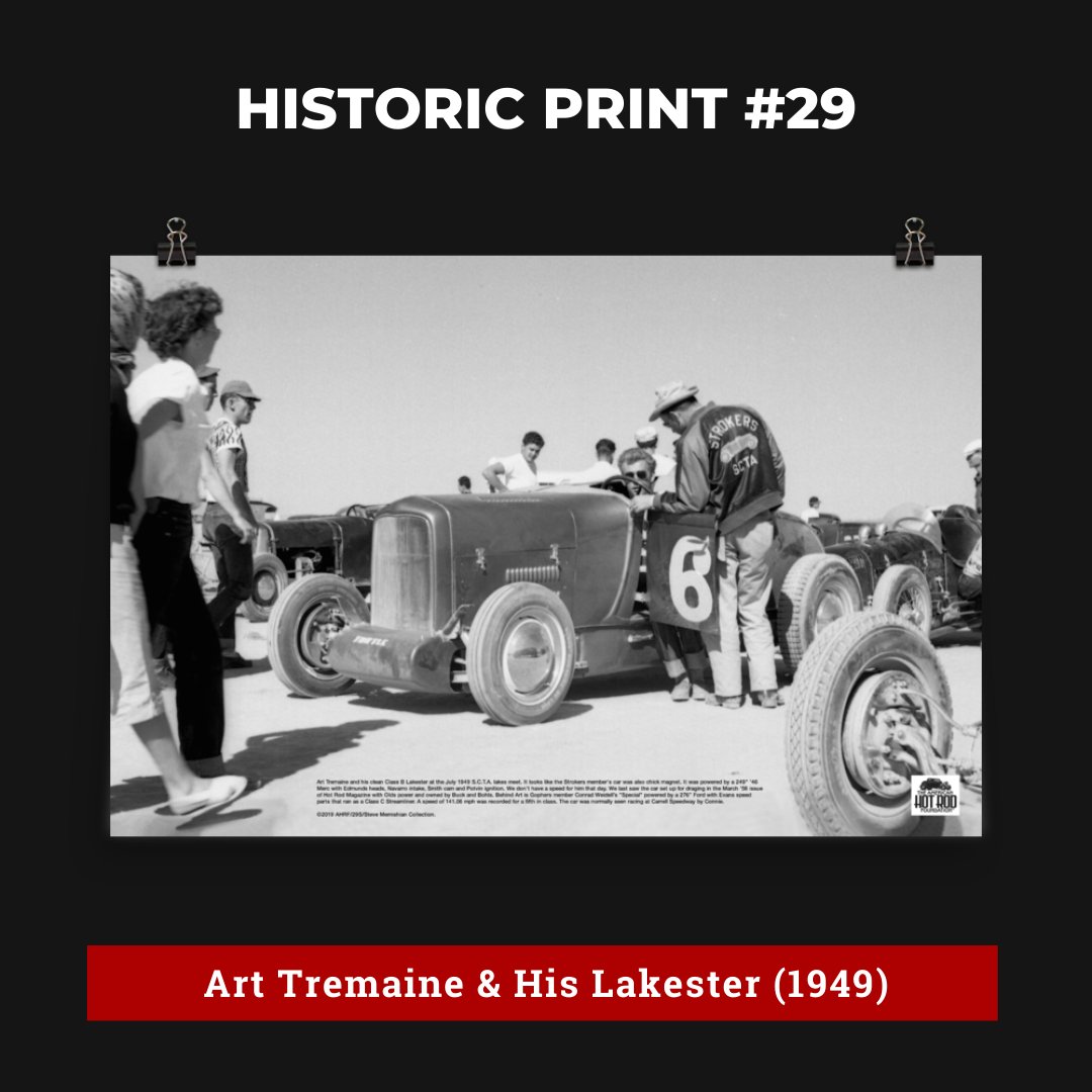 AmerHotRodFdn's tweet photo. HISTORIC PRINT #29:
Art Tremaine & His Lakester (1949)
🔥This is available as a museum-quality print! Find it & buy it at https://t.co/GkLU3yFuuT
All sales go directly back into our work preserving and protecting #HotRodHistory! https://t.co/5eee7Pzur1